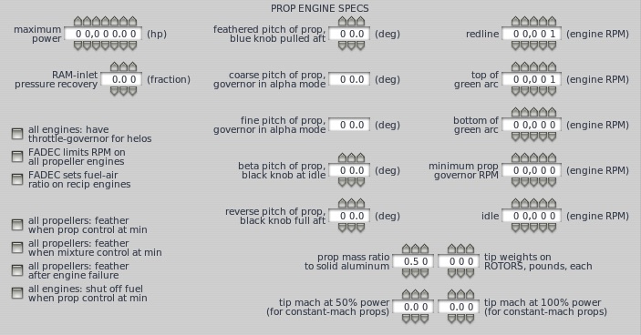 prop engine specs