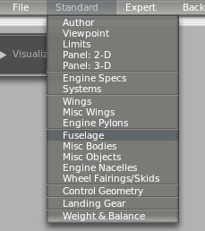 fuselage option in drop down