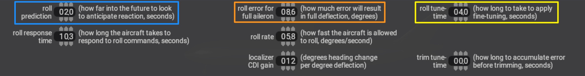 autopilot roll options