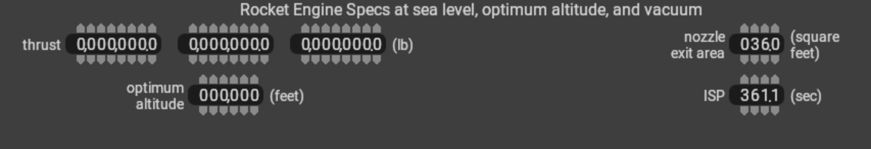 rocket engine specs